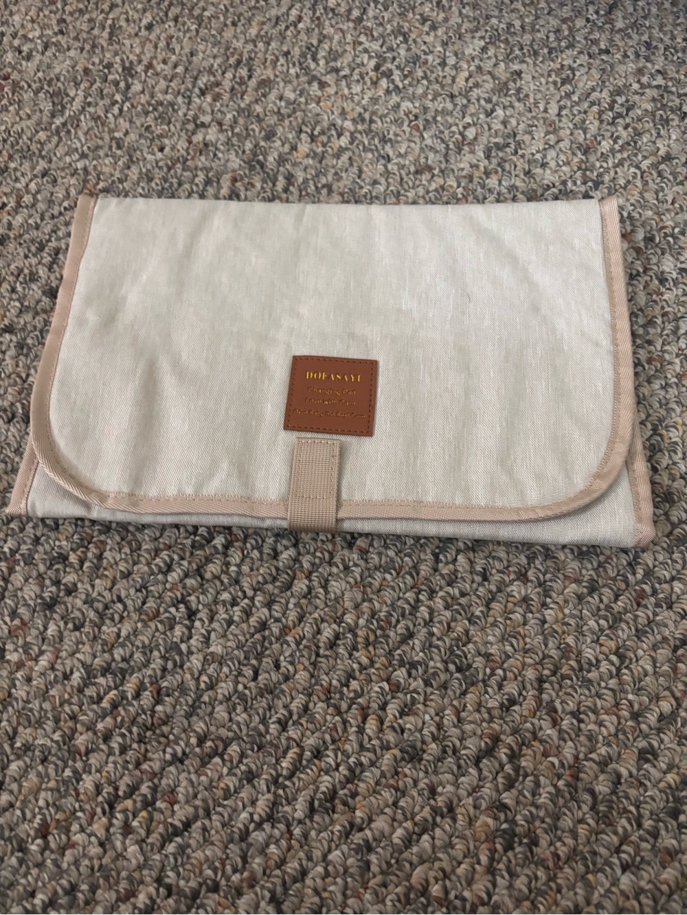 Doensal Beige Canvas Foldover Changing Mat